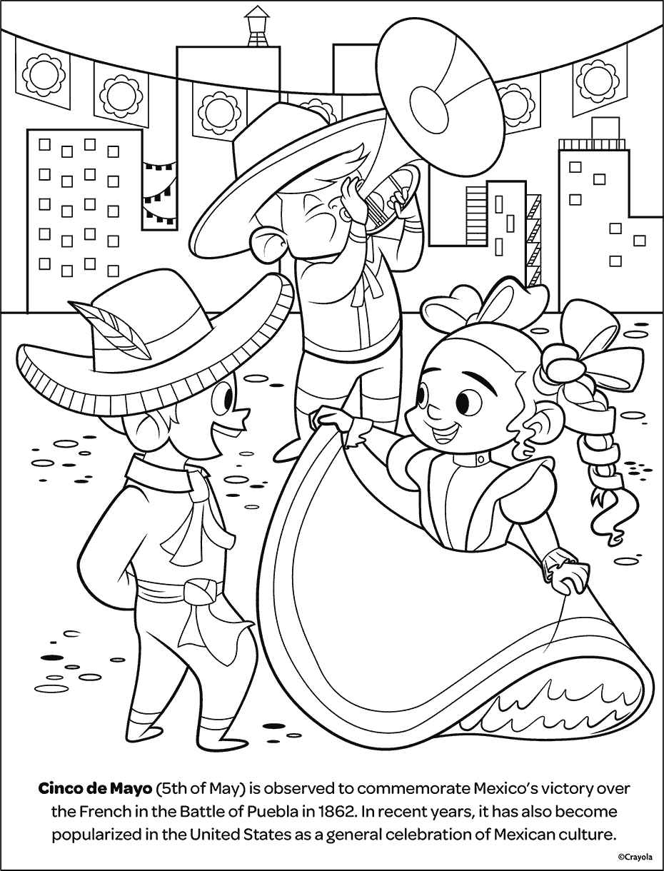 Cinco De Mayo Color Sheets Printable