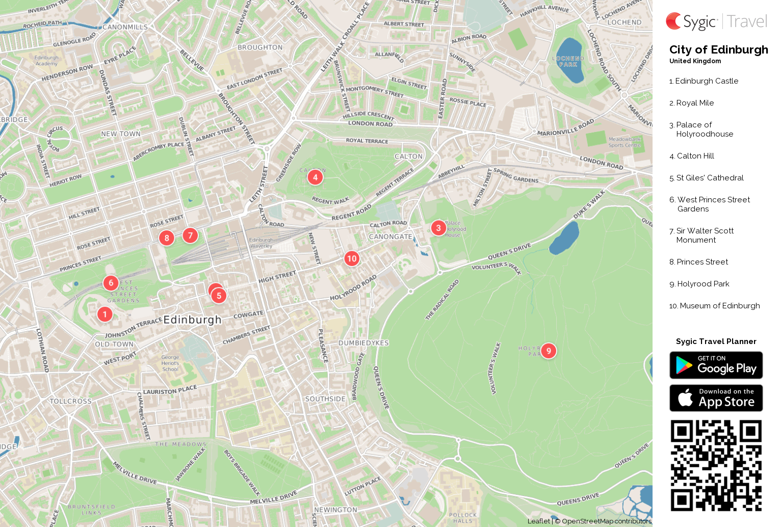 City Of Edinburgh Printable Tourist Map Tripomatic