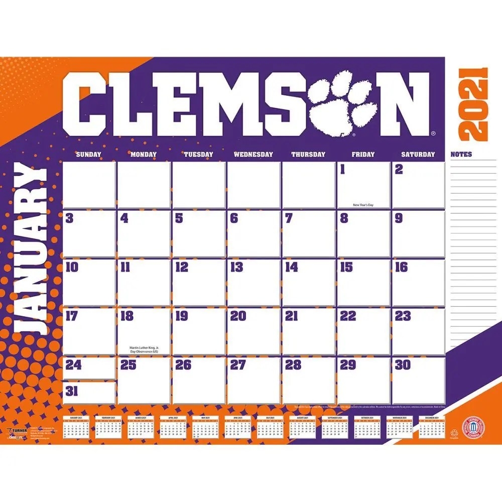 Clemson University 2026 Academic Calendar Printable