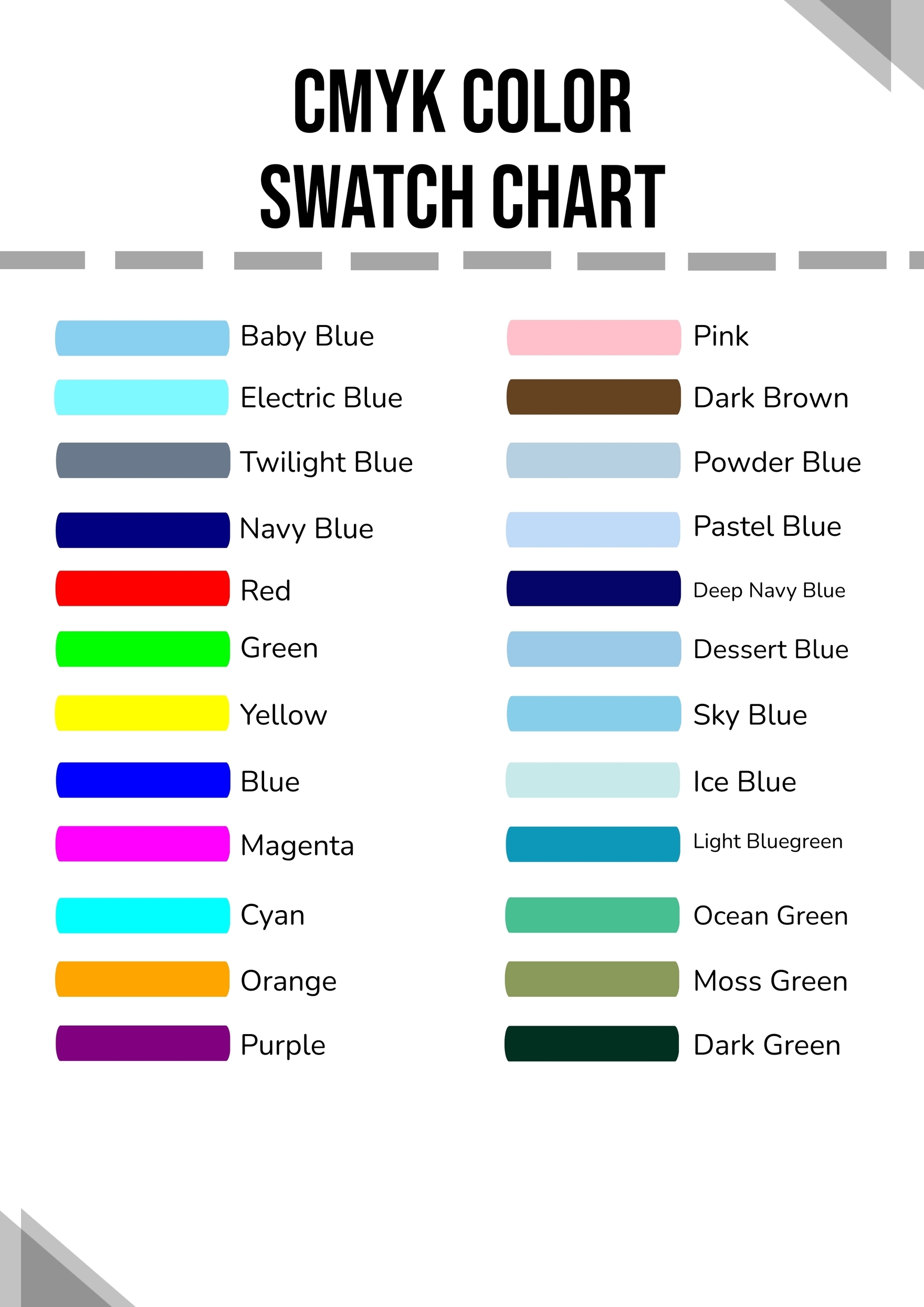 CMYK Color Swatch Chart In Illustrator PDF Download Template CMYK Color Swatch Chart In Illustrator PDF Download Template