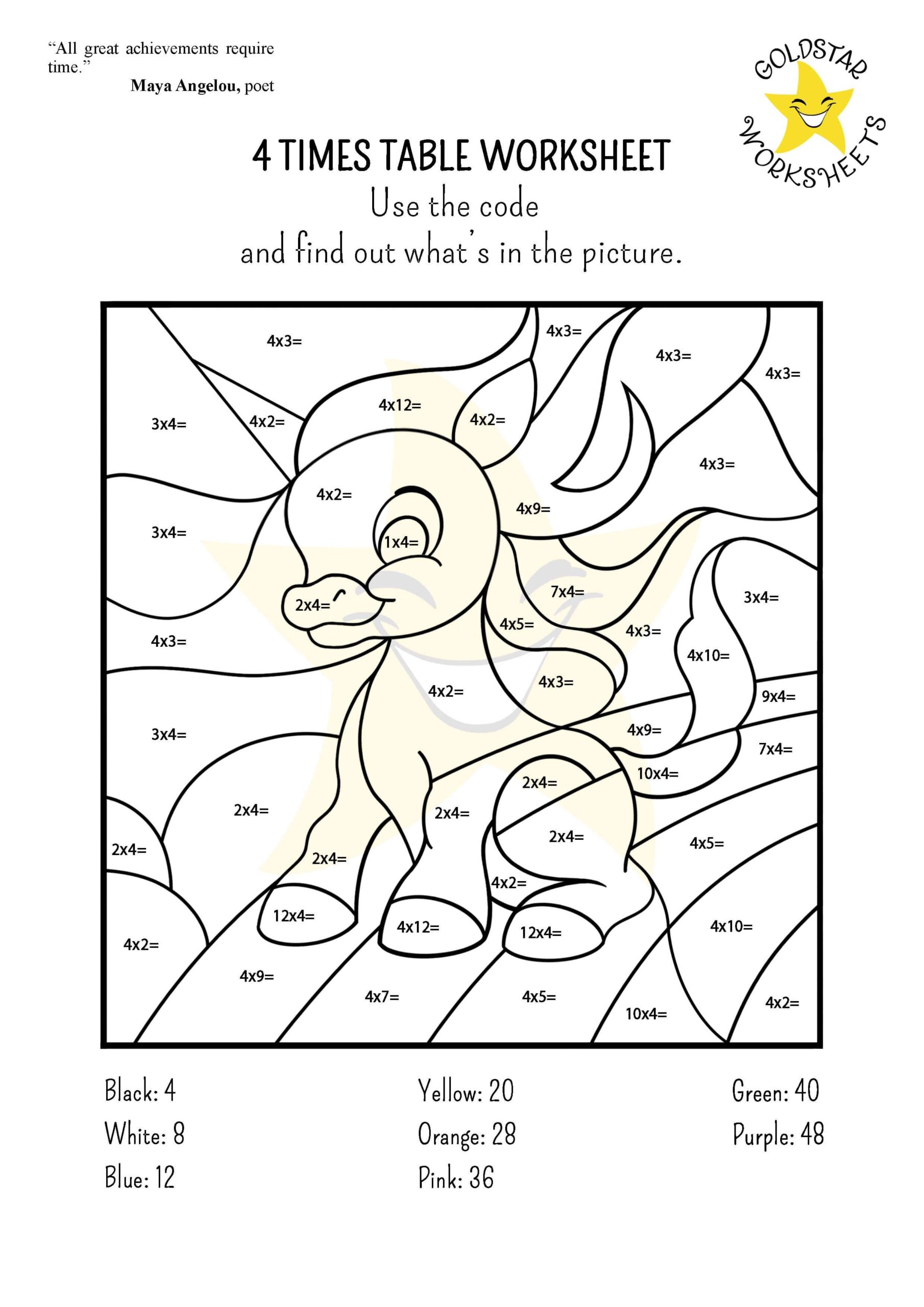 Free Printable Coloring Multiplication Worksheets