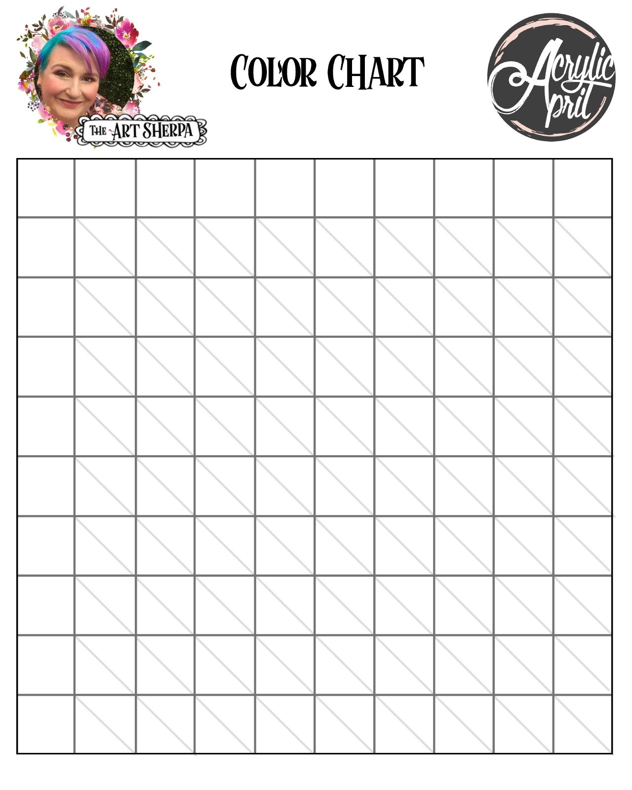 Printable Empty Blank Color Chart