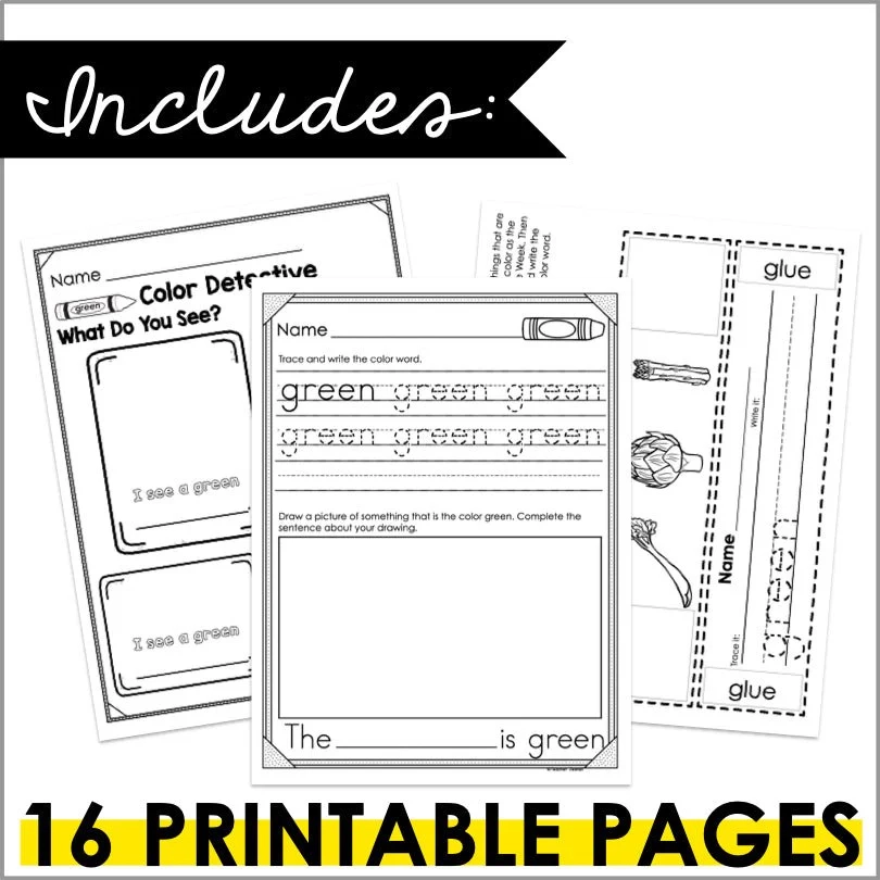 Color Green Printable Worksheets Color Green Printable Worksheets