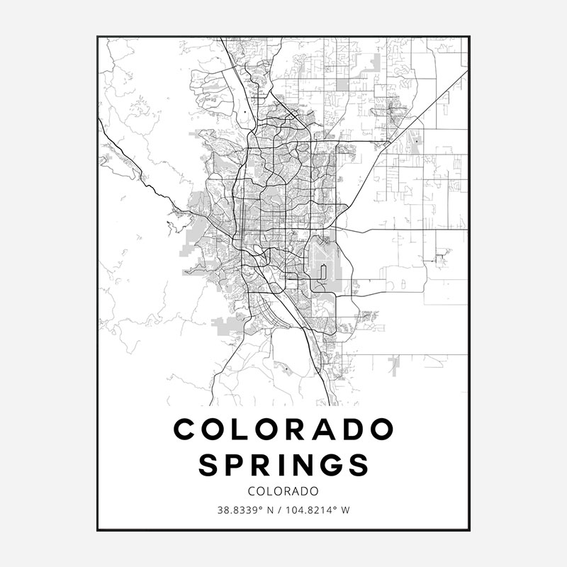 Colorado Springs Colorado City Map Art Print