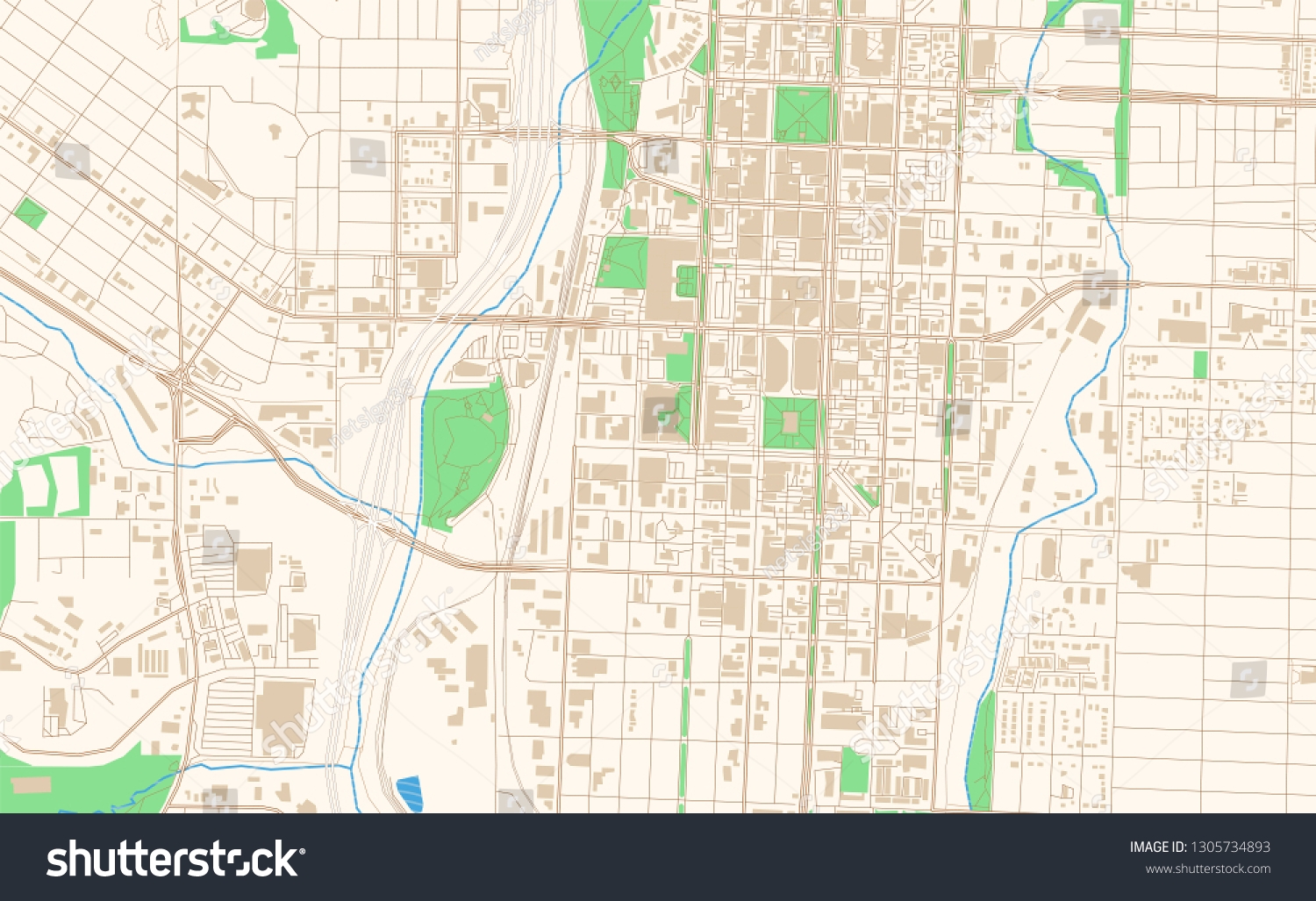 Colorado Springs Colorado Printable Map Excerpt Stock Vector Royalty Free 1305734893 Shutterstock
