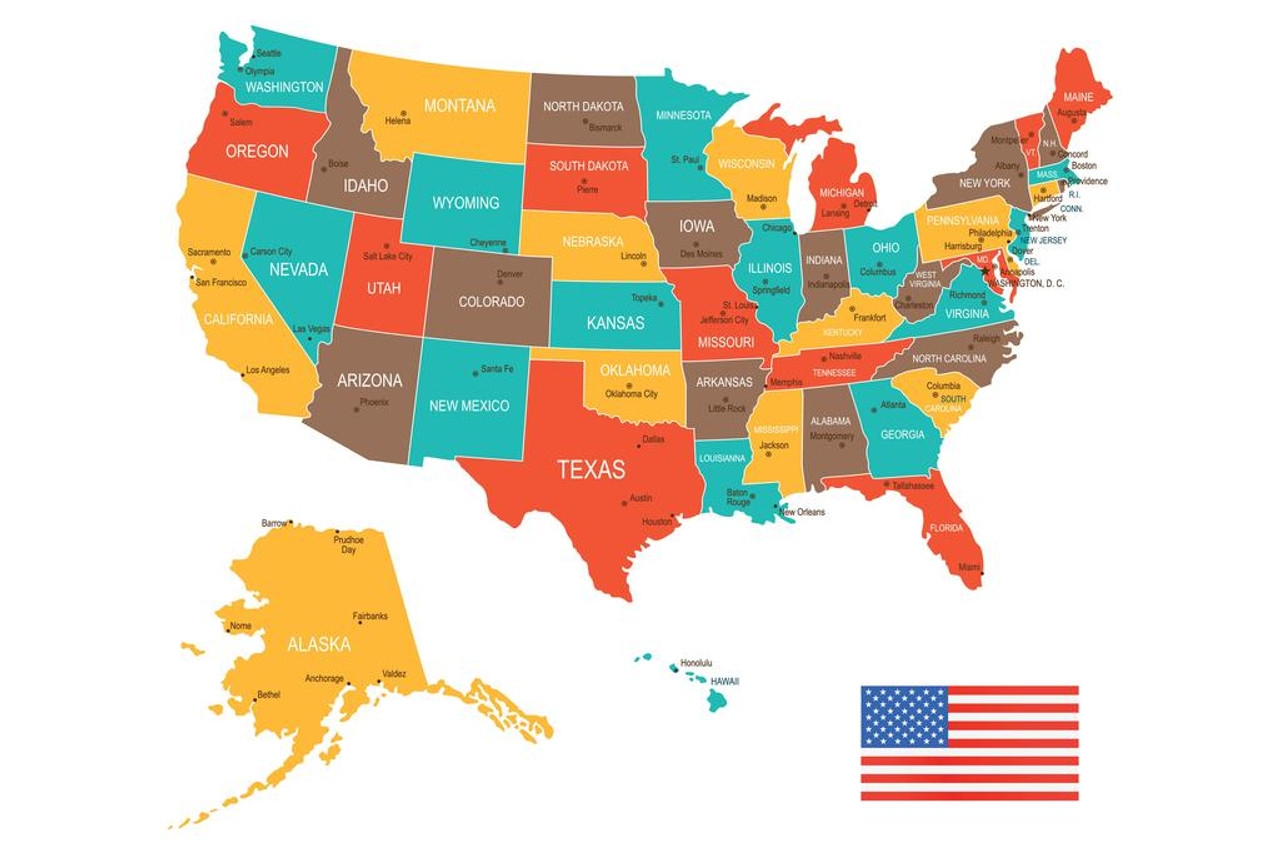 Colorful Classroom Map Of United States USA With Major Cities Worksheets Library