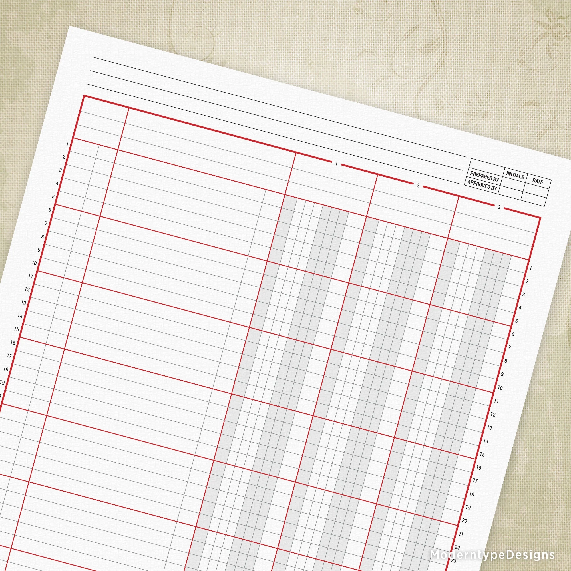 Columnar Worksheet Printable 3 Columns