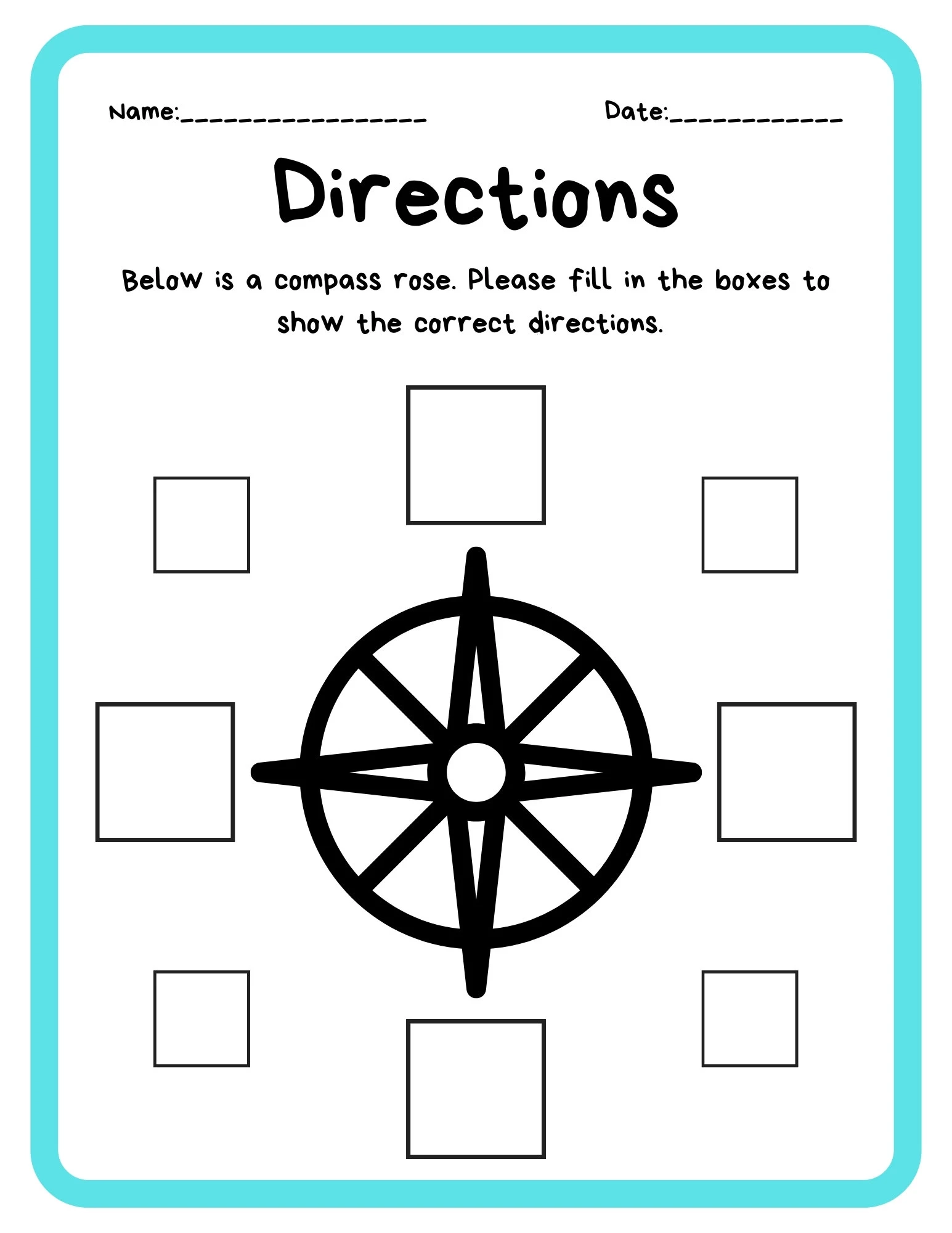 Free Printable Compass Worksheets