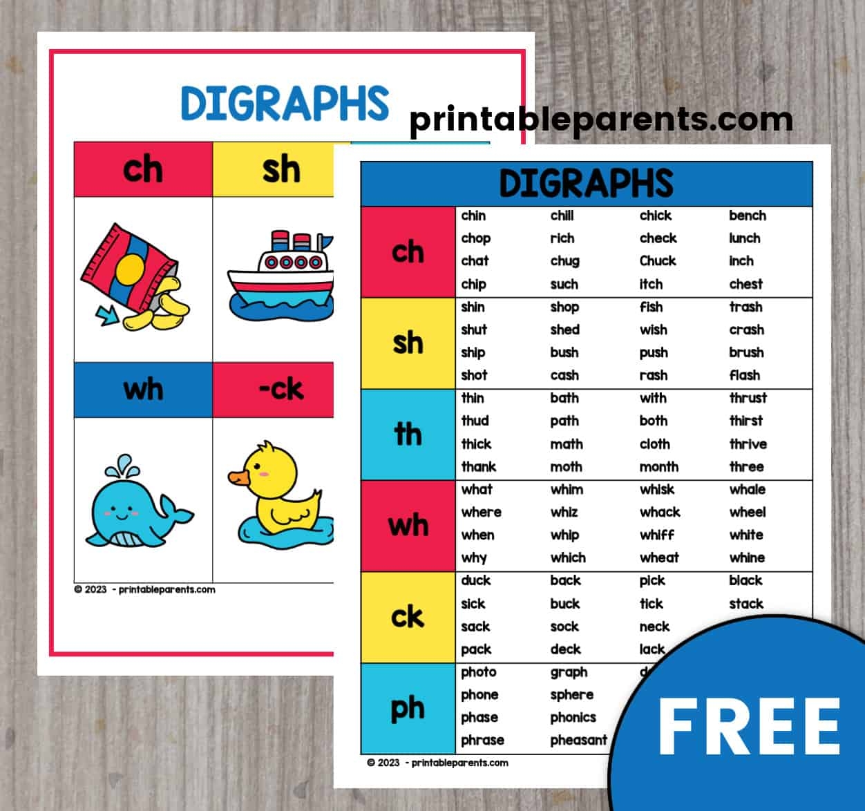 Consonant Digraphs List Printable Parents