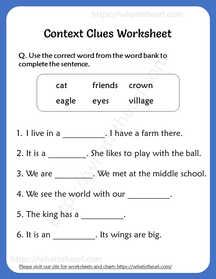 Context Clues Worksheet Your Home Teacher