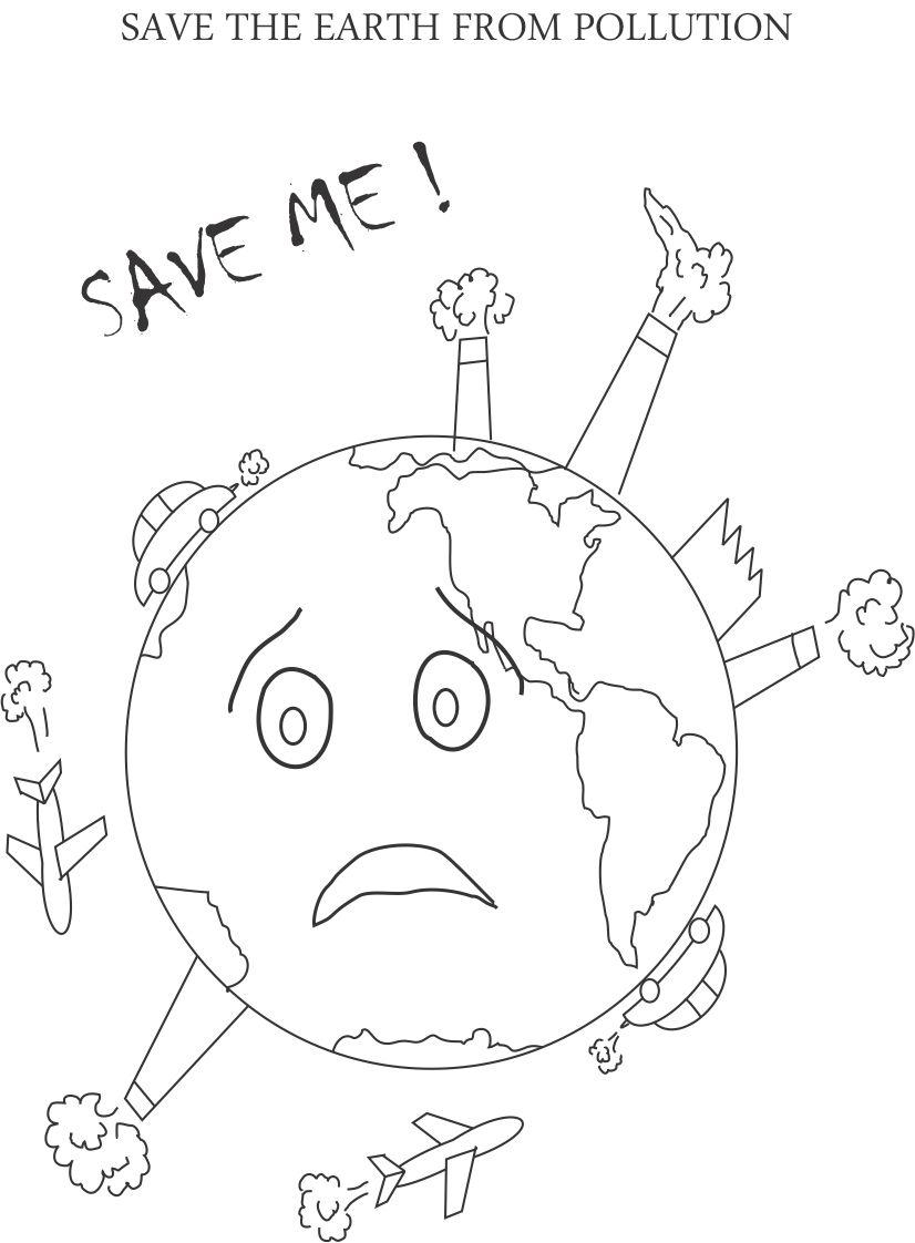 Control Pollution Printable Coloring Page For Kids