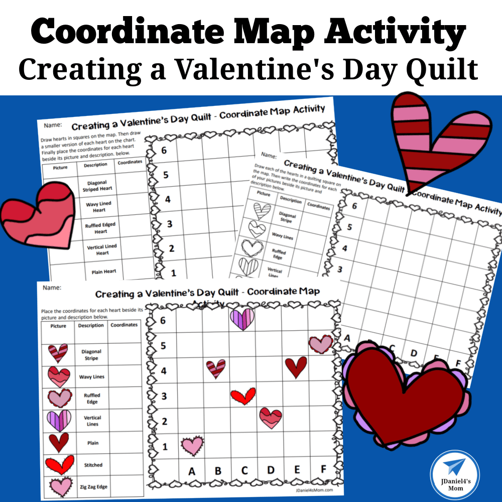 Coordinate Map Activity Valentine s Day Heart Quilt JDaniel4s Mom Coordinate Map Activity Valentine s Day Heart Quilt JDaniel4s Mom