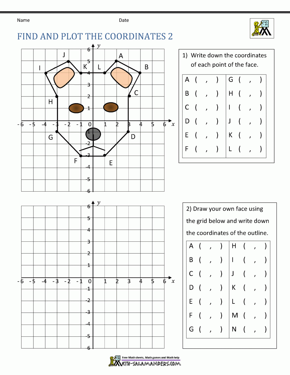 Free Printable Graphing Ordered Pairs Worksheets