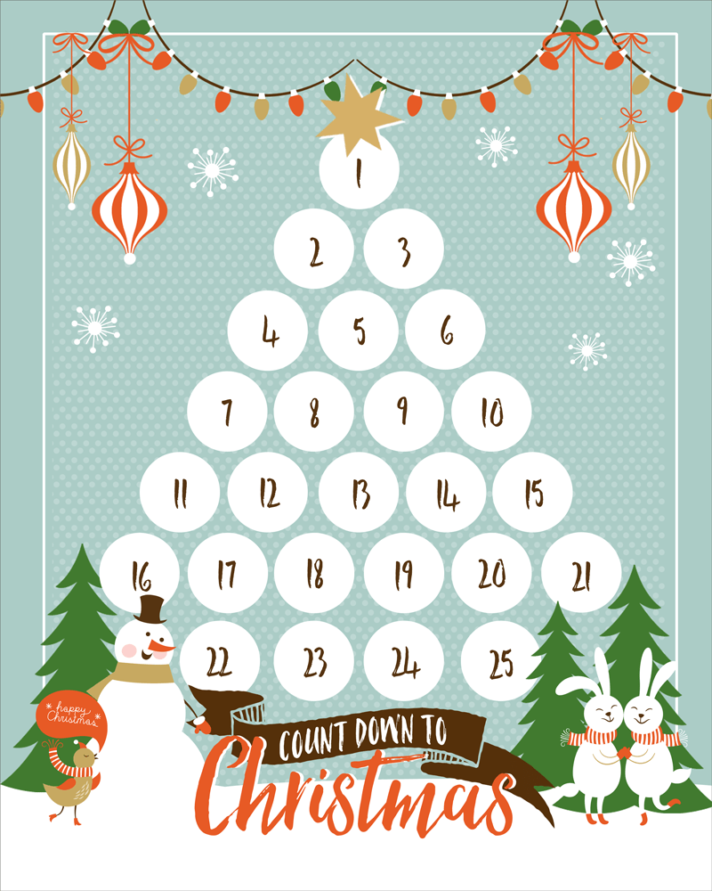 Countdown To Christmas Calendar Printable