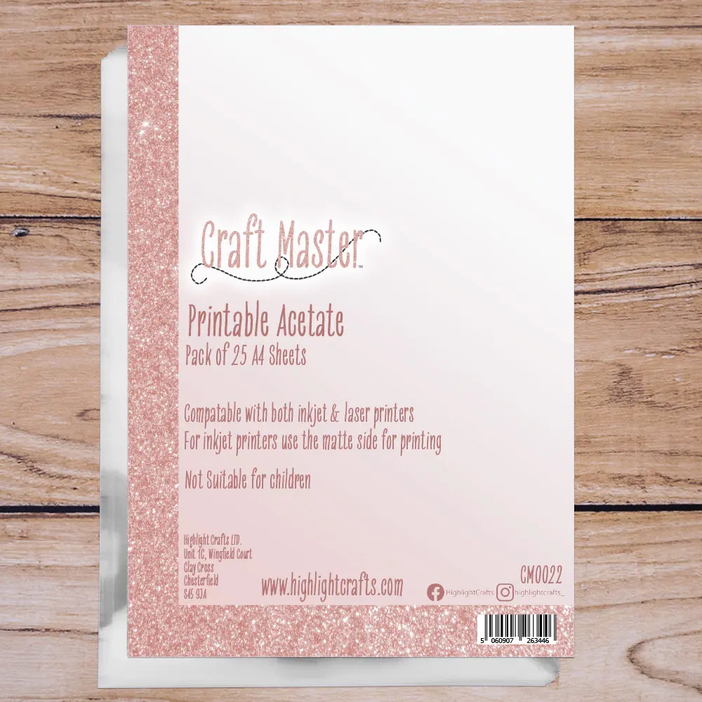 Craft Master Printable Acetate 25 Sheets Highlight Crafts Craft Master Printable Acetate 25 Sheets Highlight Crafts