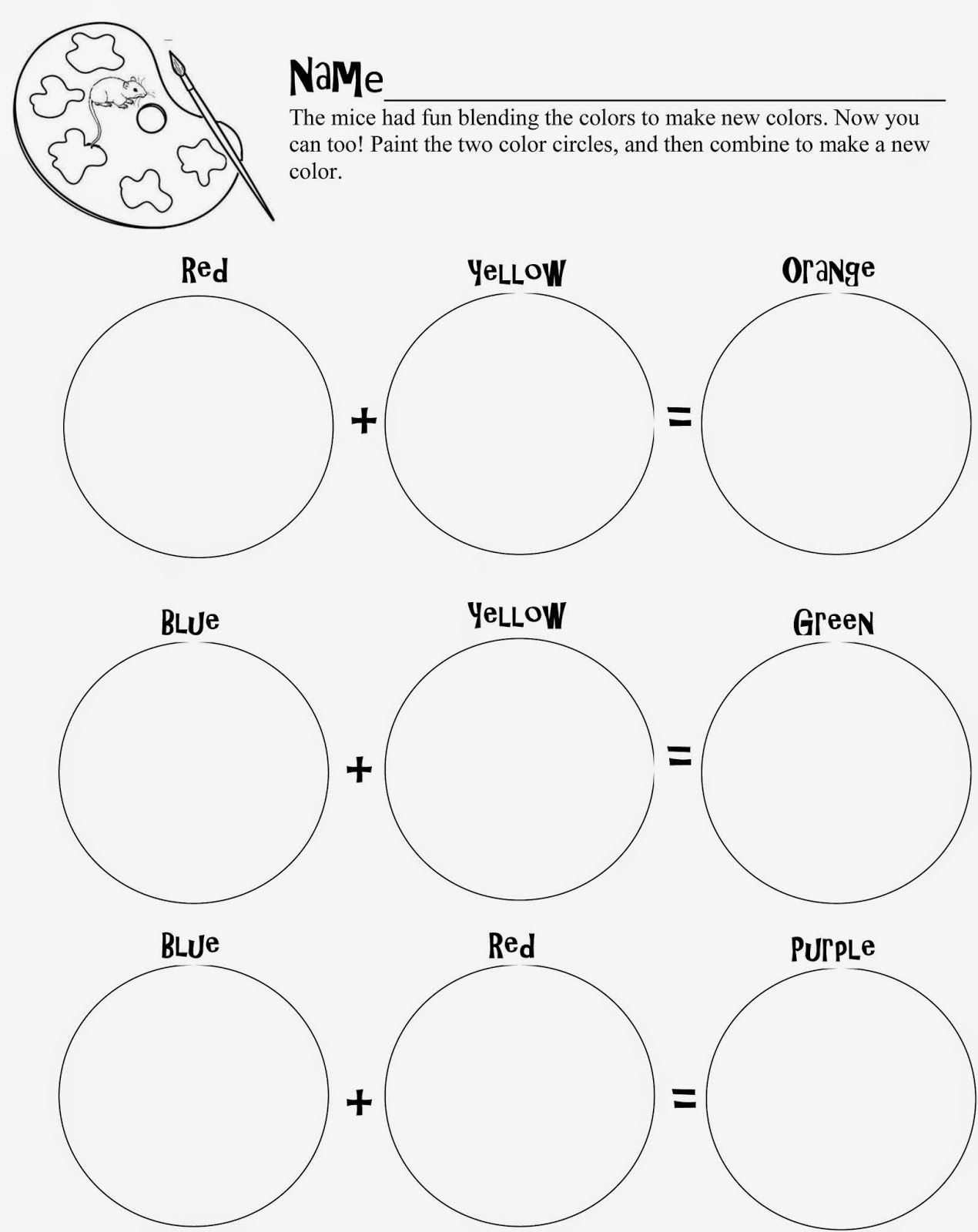 Printable Painting Worksheets For Kindergarten