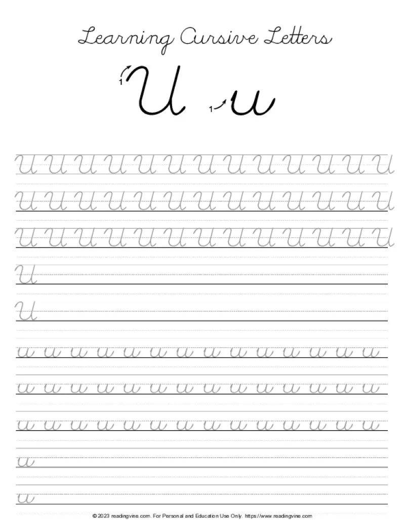 Printable Cursive Worksheets Pdf