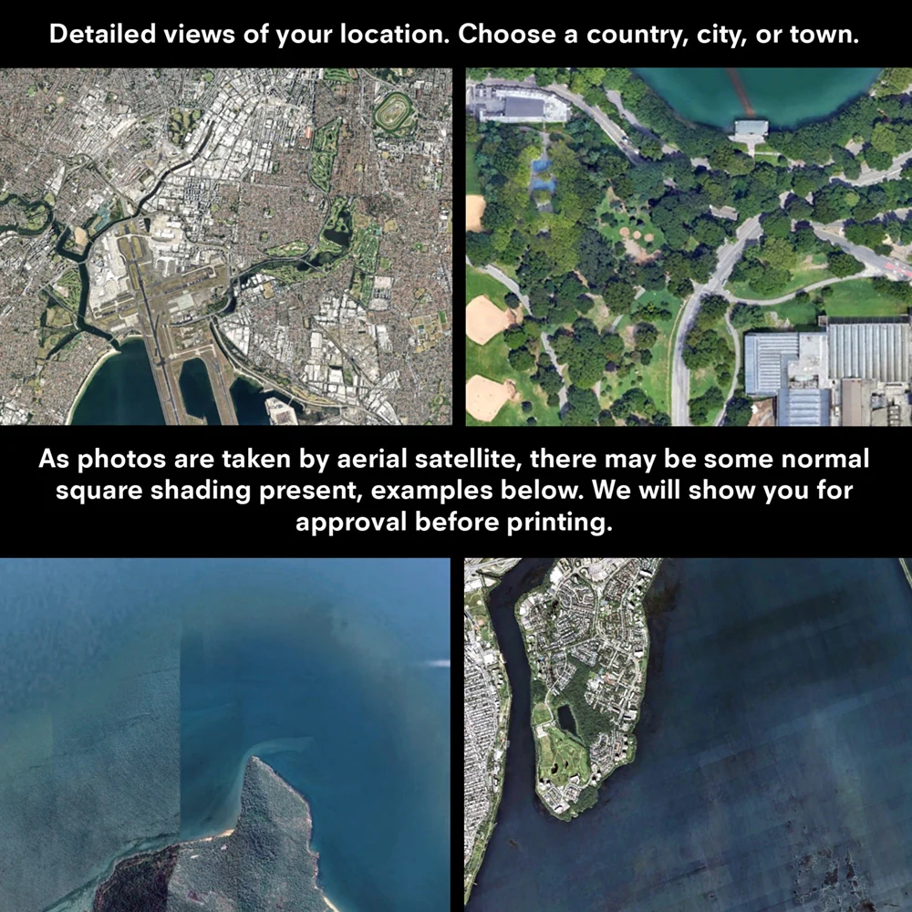 Custom Aerial Satellie Map Your Location Art Print Print And Proper 