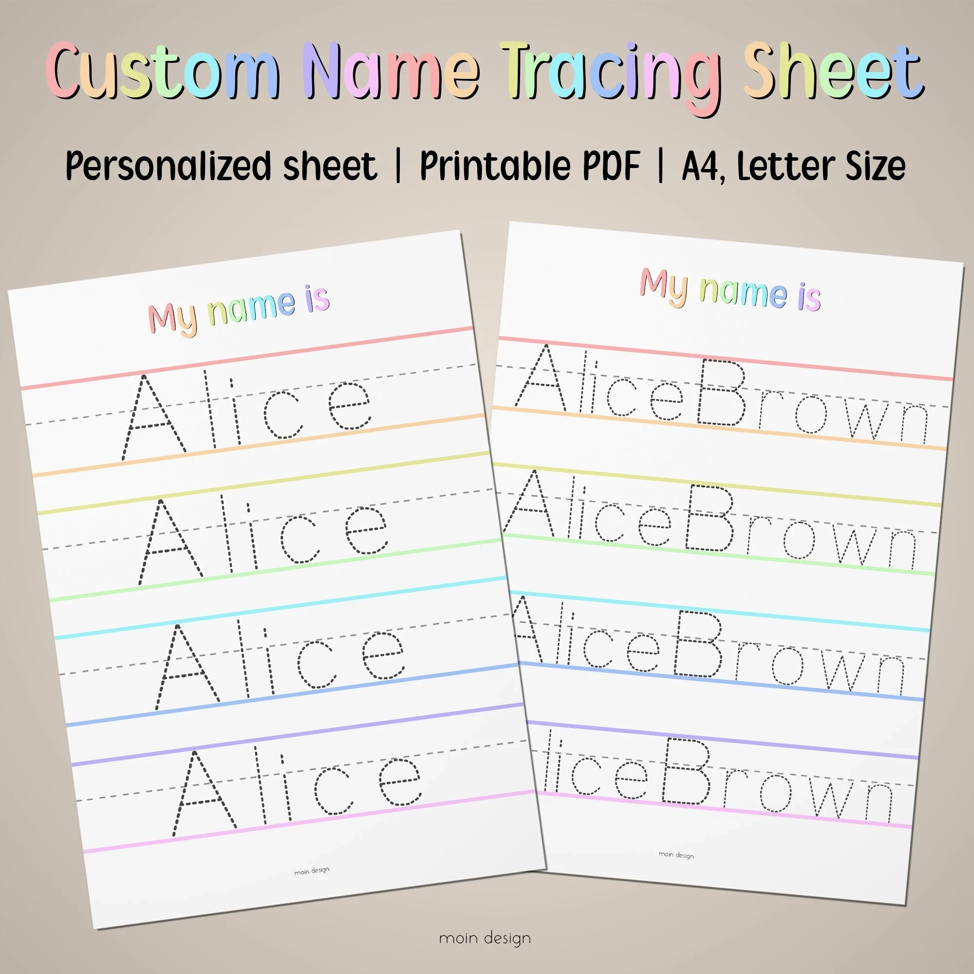 Name Tracing Sheets Printable