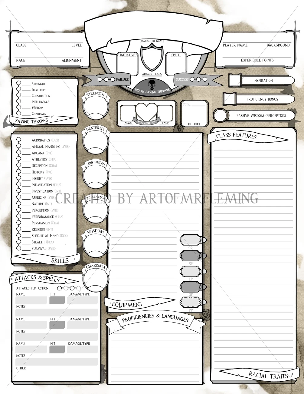 Character Sheet Dnd Printable