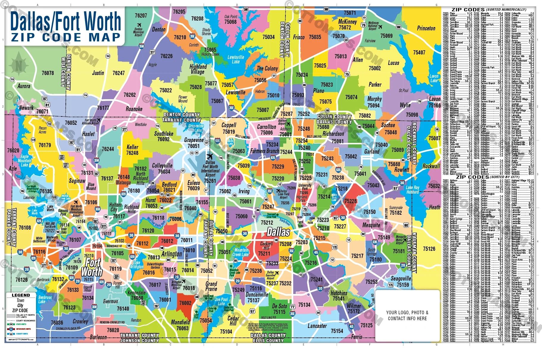 Dfw Zip Code Map Printable