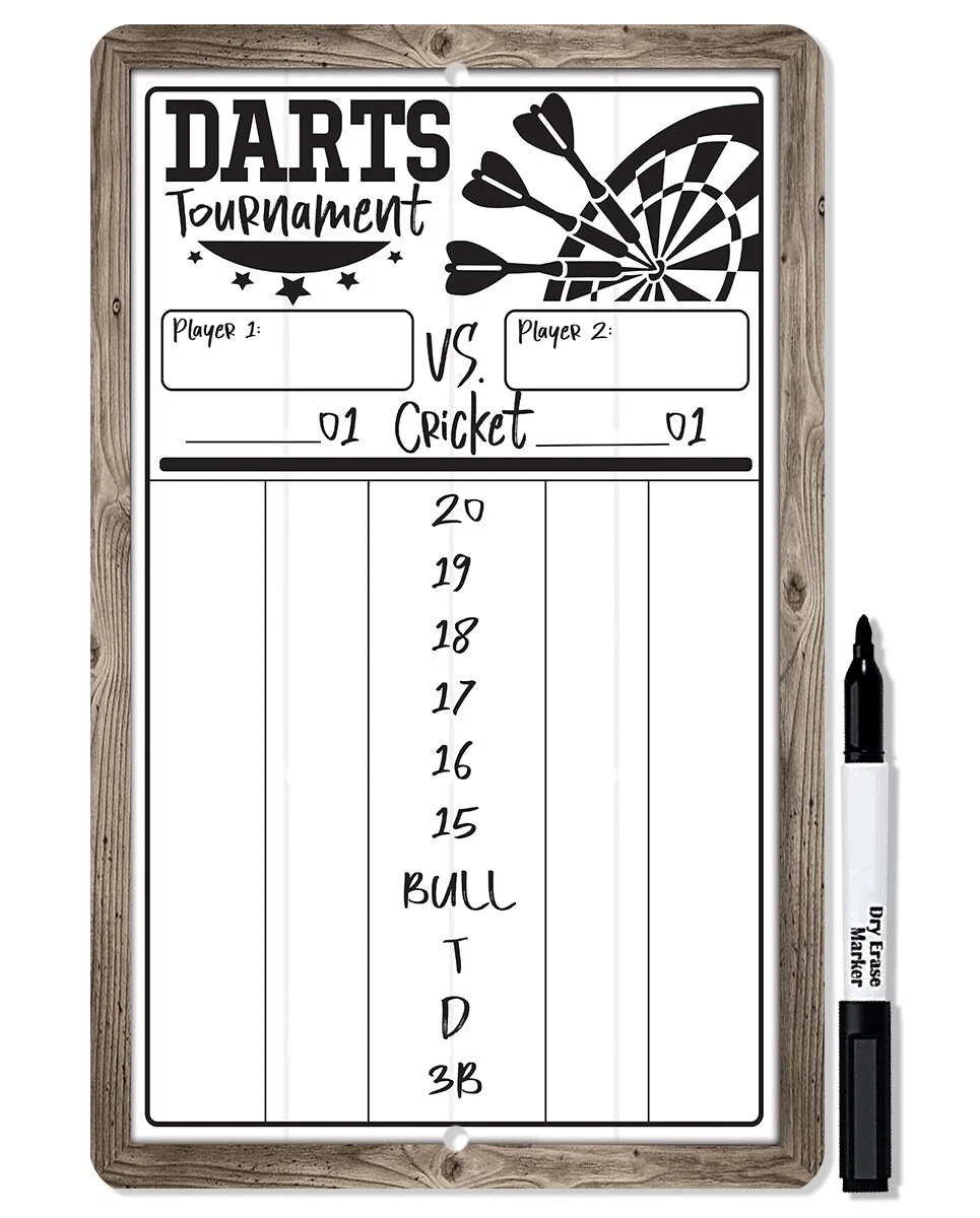 Dart Scoreboard White Dry Erase For Keeping Score In Games Cricket Lone Star Art
