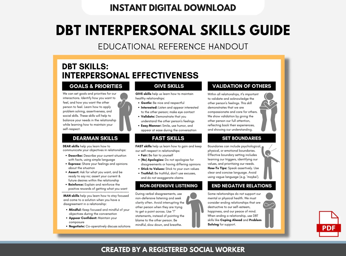 DBT Interpersonal Effectiveness Coping Skills Worksheet Digital Print CognicHealth DBT Interpersonal Effectiveness Coping Skills Worksheet Digital Print CognicHealth