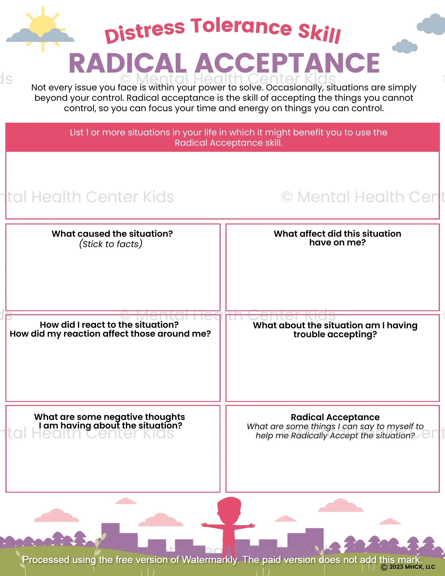 Printable Dbt Radical Acceptance Worksheet