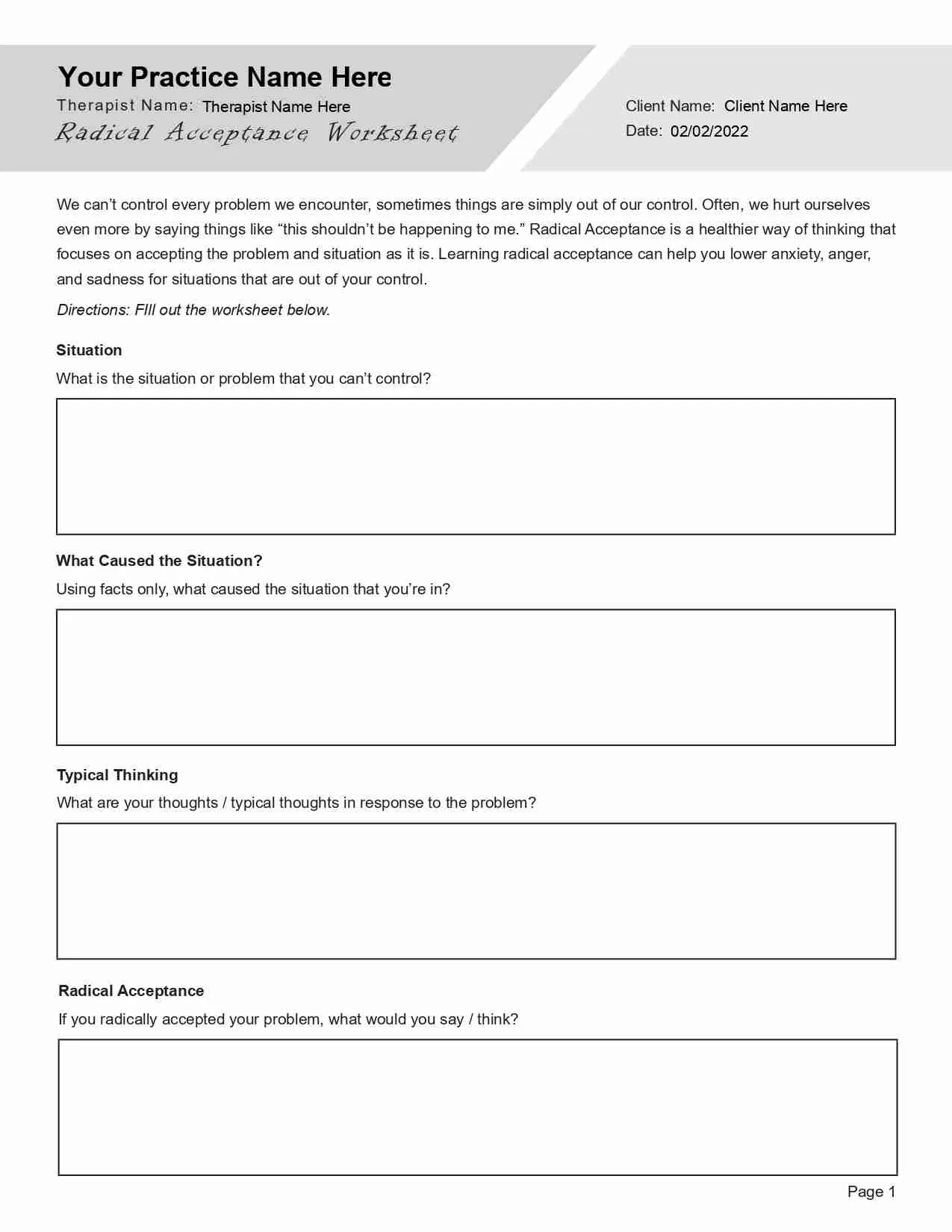 DBT Radical Acceptance Worksheet PDF TherapyByPro DBT Radical Acceptance Worksheet PDF TherapyByPro