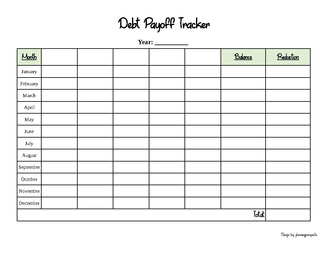 Debt Payoff Tracker Printable Etsy
