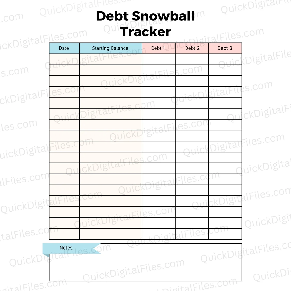 Debt Snowball Printable PDF Pay Off Debt Fast Stay Motivated Quick Digital Files Debt Snowball Printable PDF Pay Off Debt Fast Stay Motivated Quick Digital Files