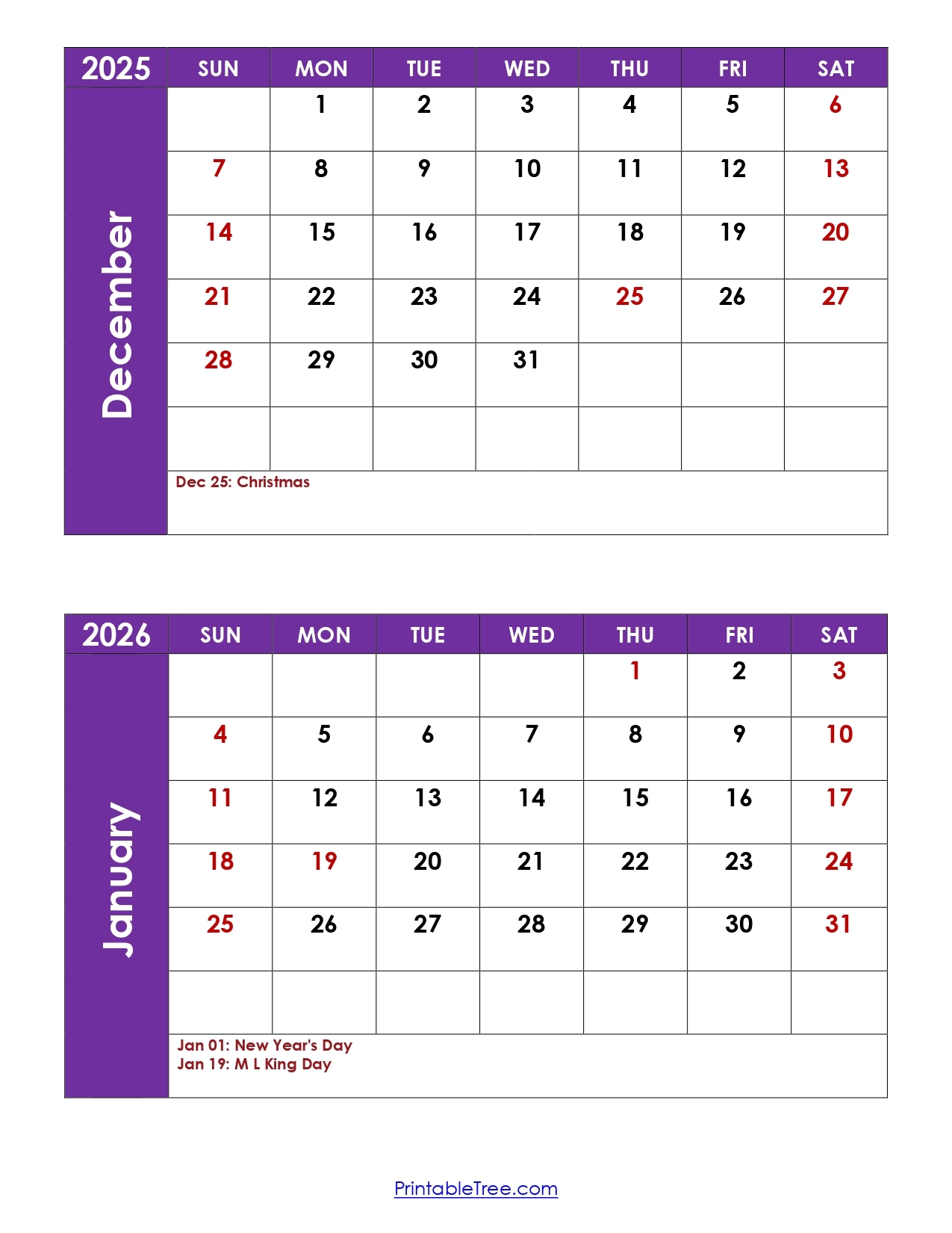 Printable December 2026 Calendar Free