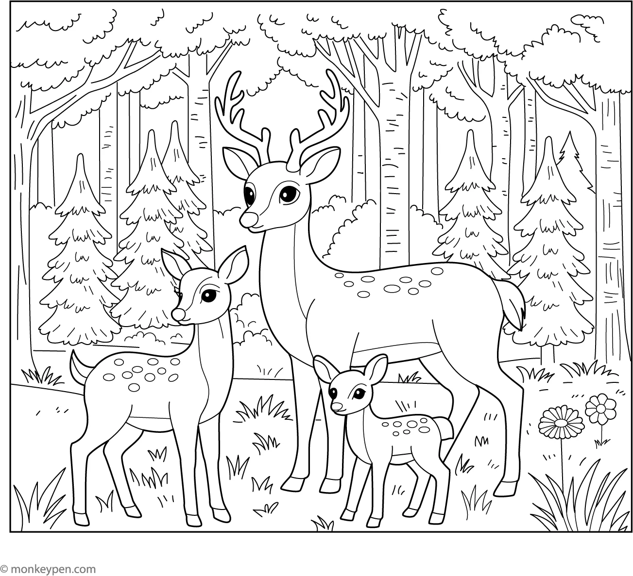 Deer Coloring Sheets Printable
