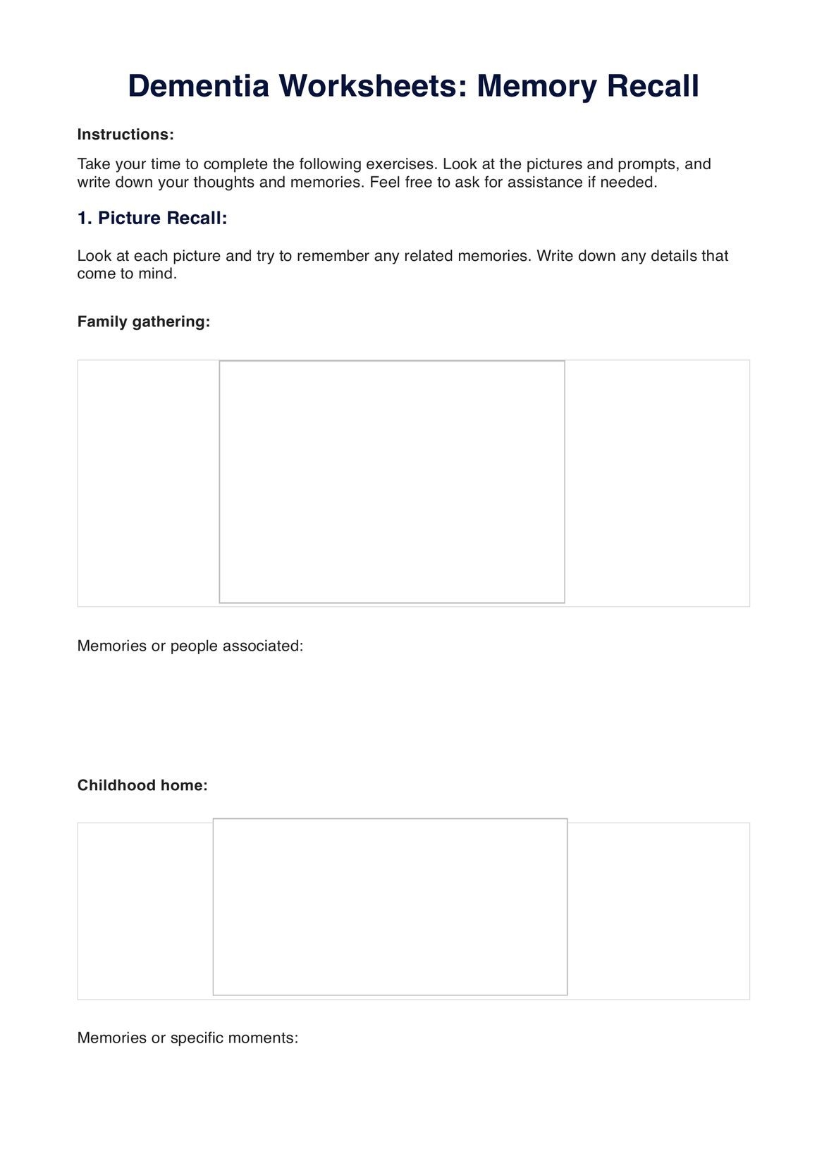 Dementia Worksheets PDF Example Free PDF Download