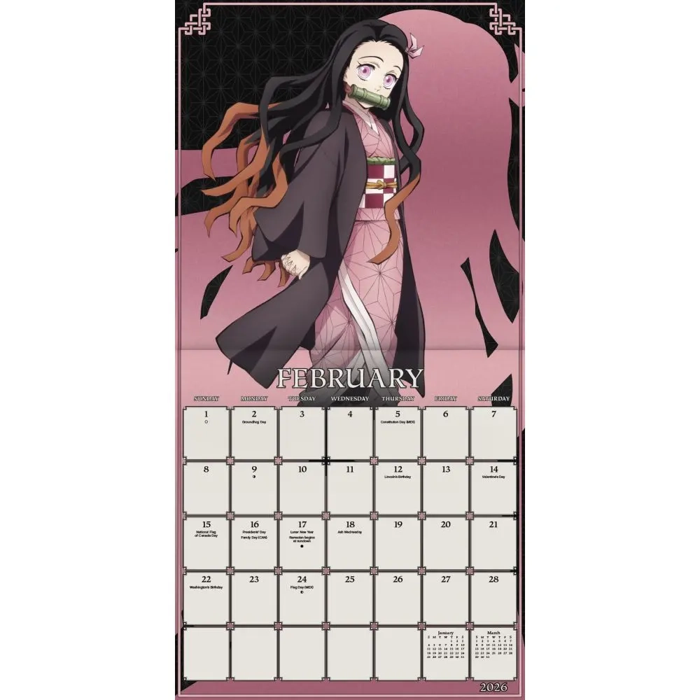 Demon Slayer Kimetsu No Yaiba 2026 Wall Calendar Calendars
