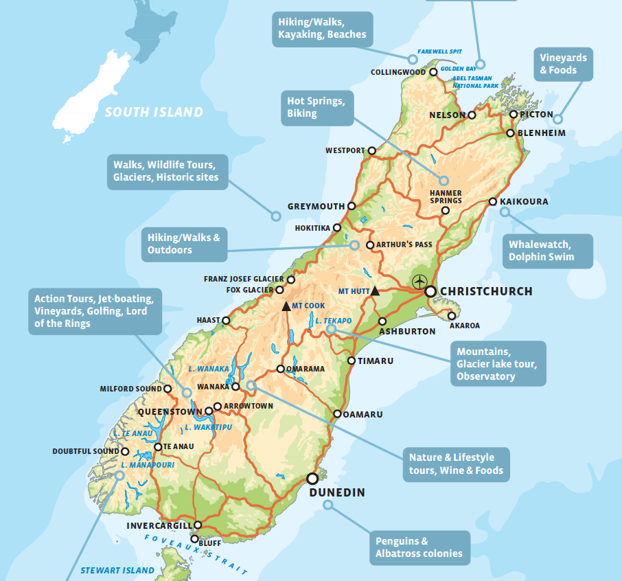 Free Printable Map Of New Zealand