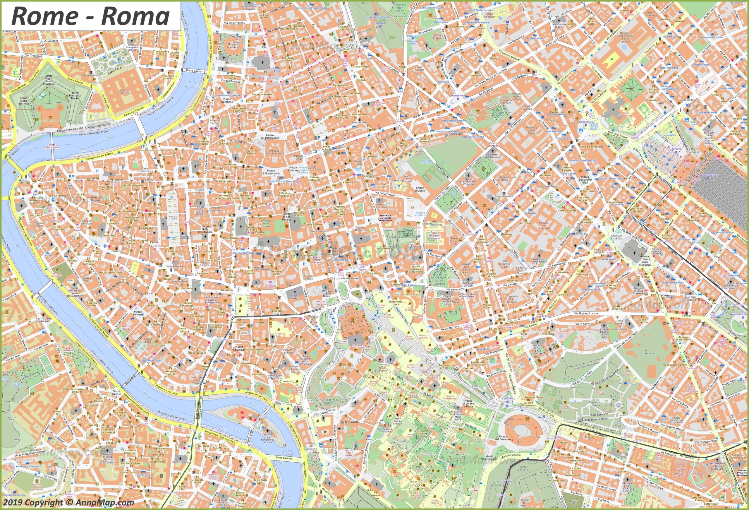 Rome City Map Printable