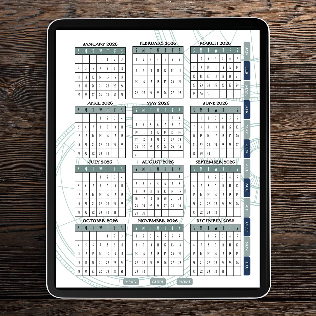 Harry Potter Printable Calendar 2026