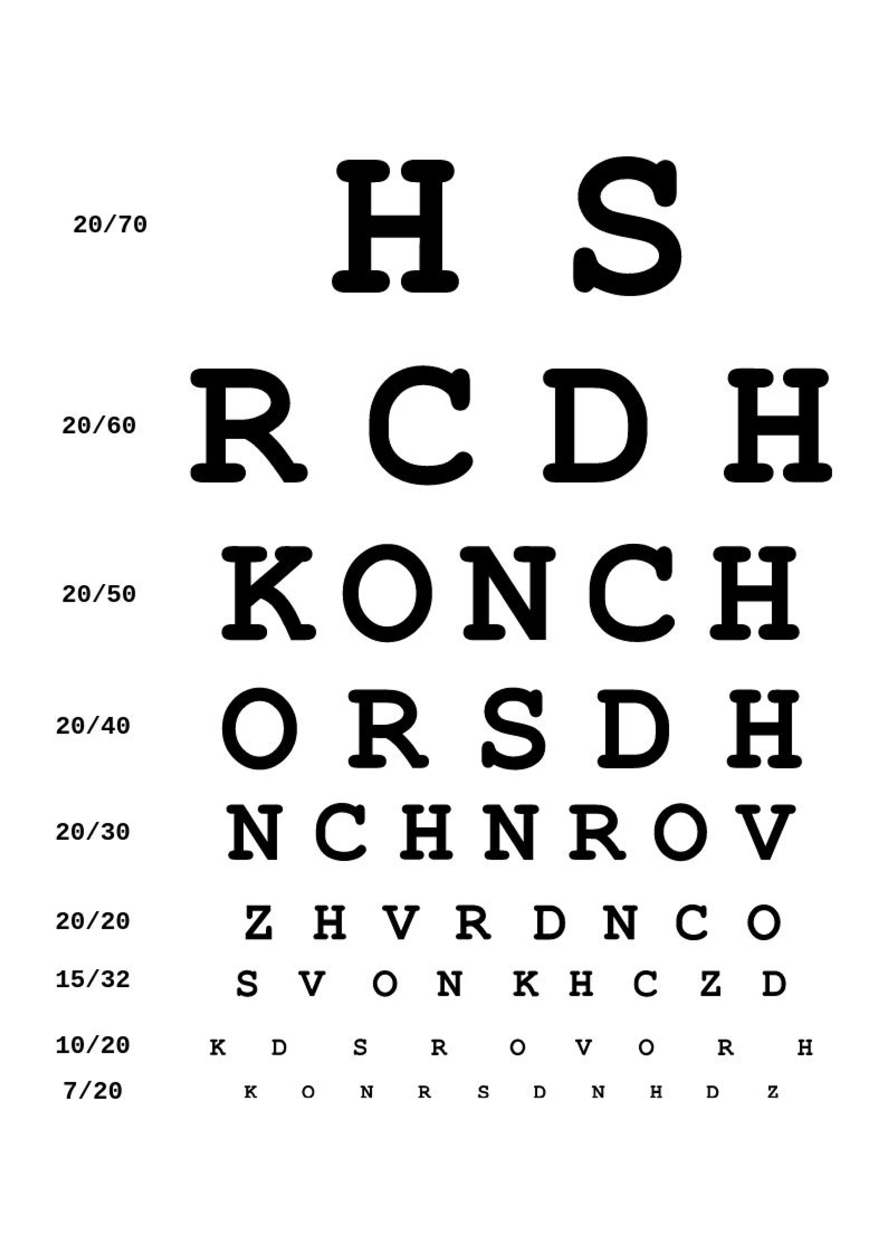 Pdf Eye Chart Printable