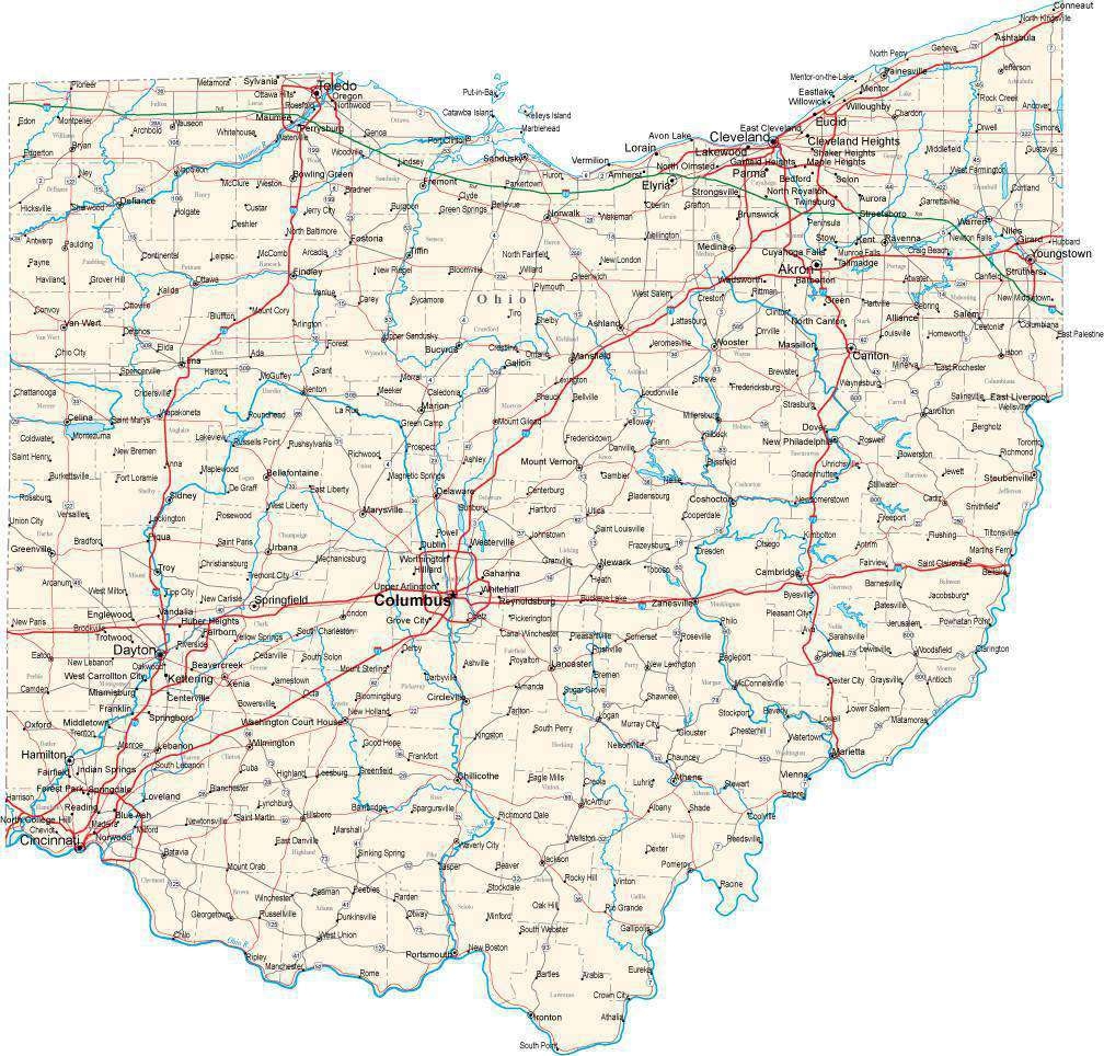 Printable Map Of Ohio Cities Printable Map Of Ohio Cities