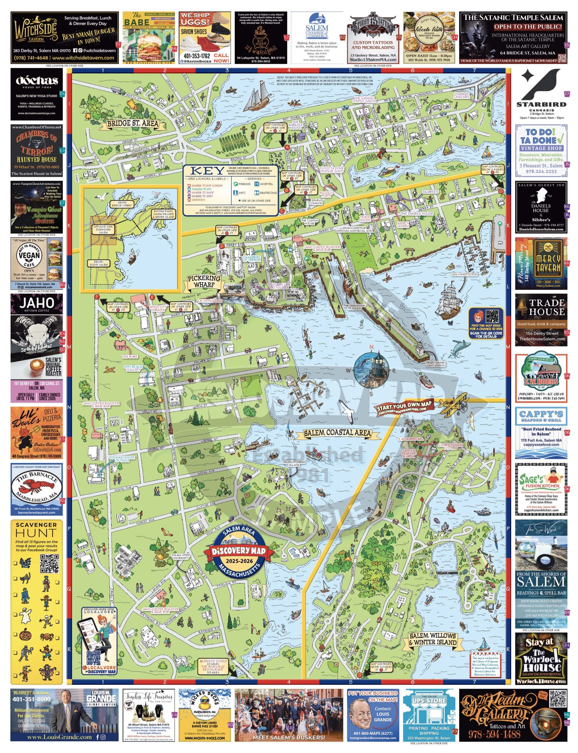 Discovery Map Of Salem 2025 Your Illustrated Guide To The Witch City Salem Haunted Happenings Marketplace