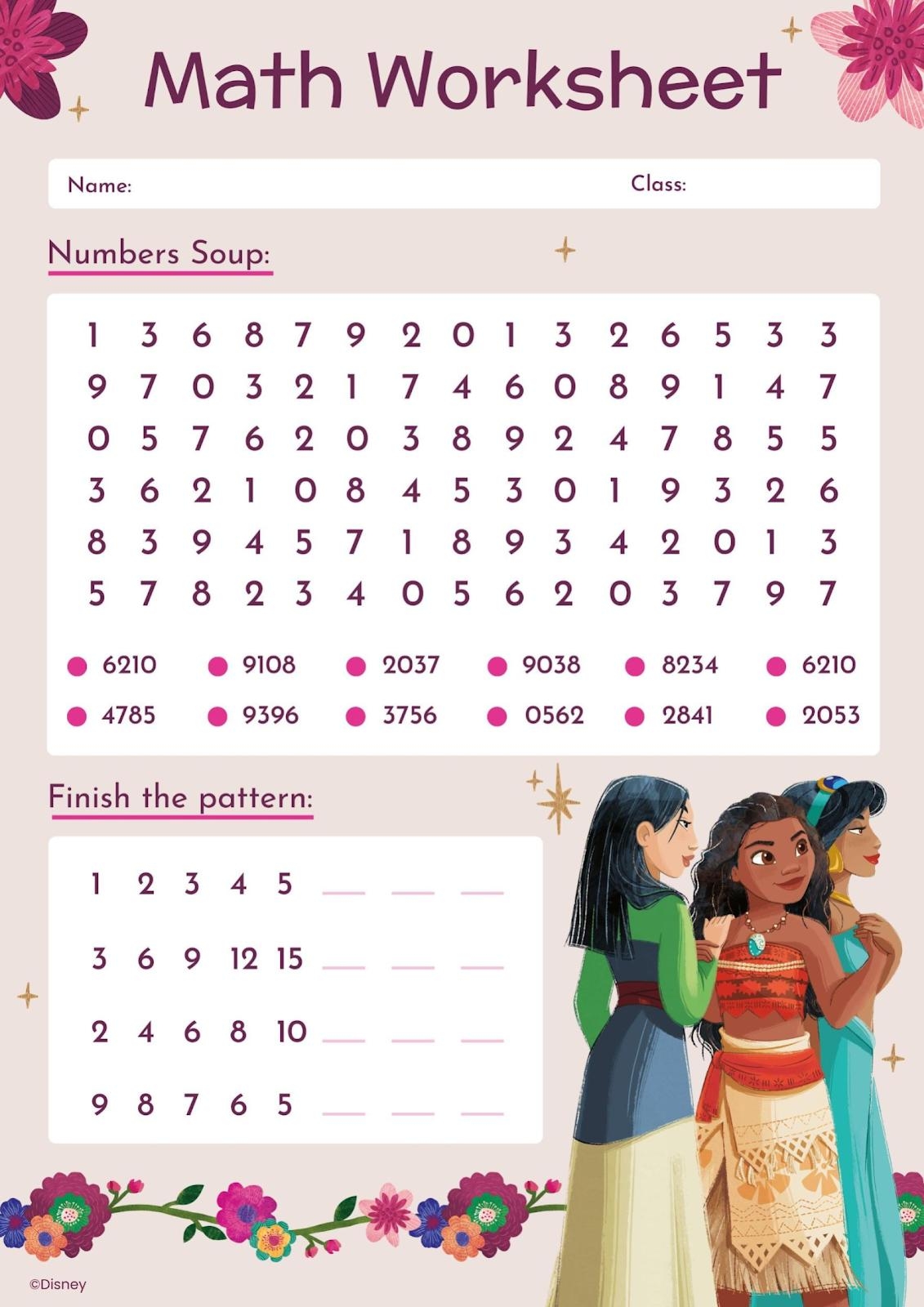 Disney Princess Math Worksheet Presentation Disney Princess Math Worksheet Presentation