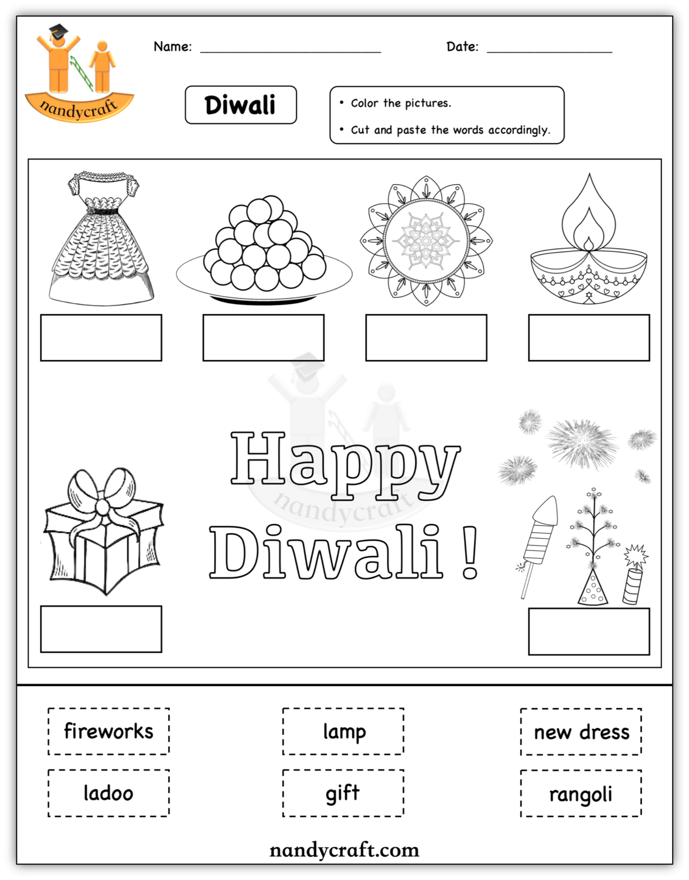 Diwali Cut And Paste NandyCraft