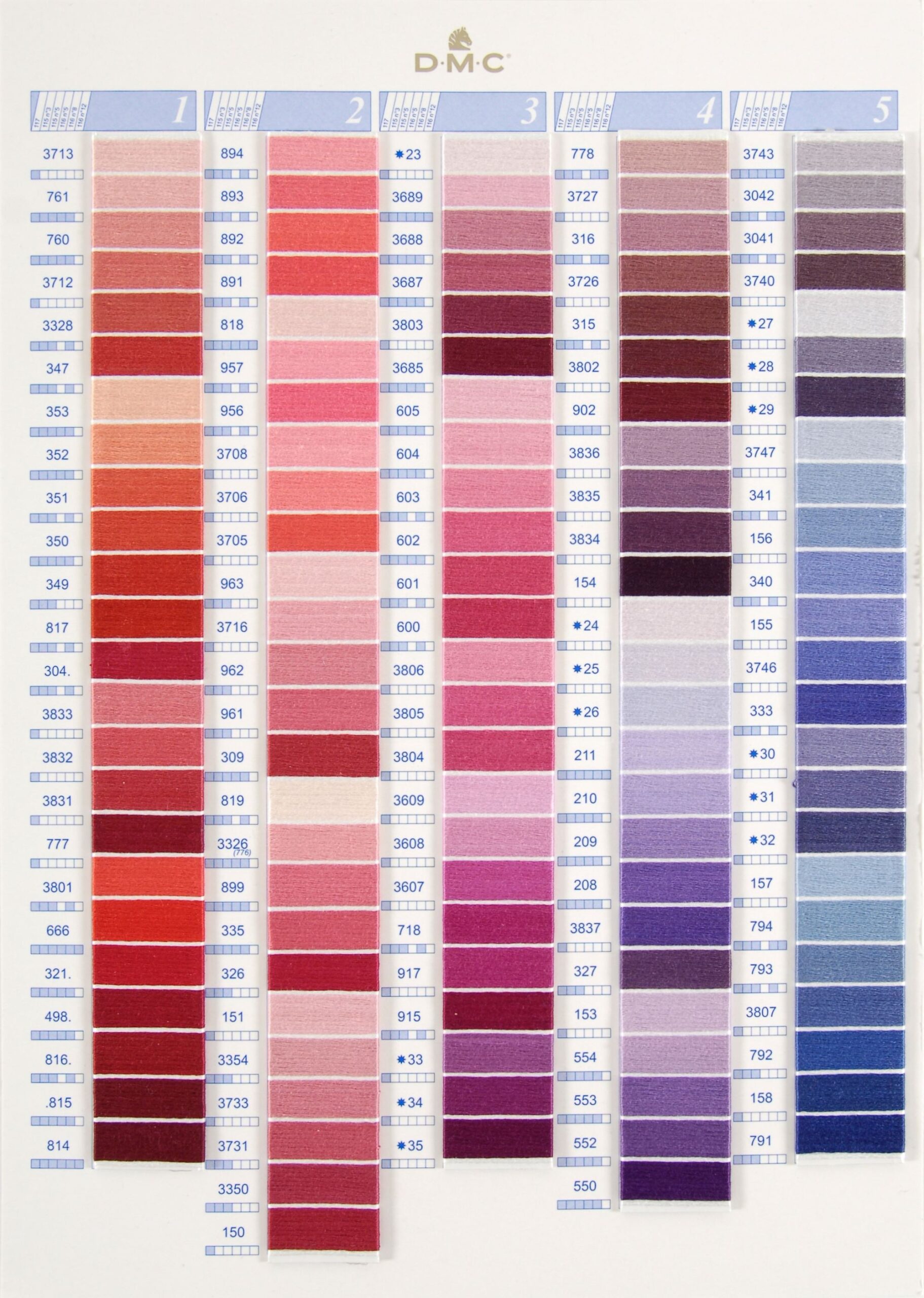Dmc Floss Color Chart Printable
