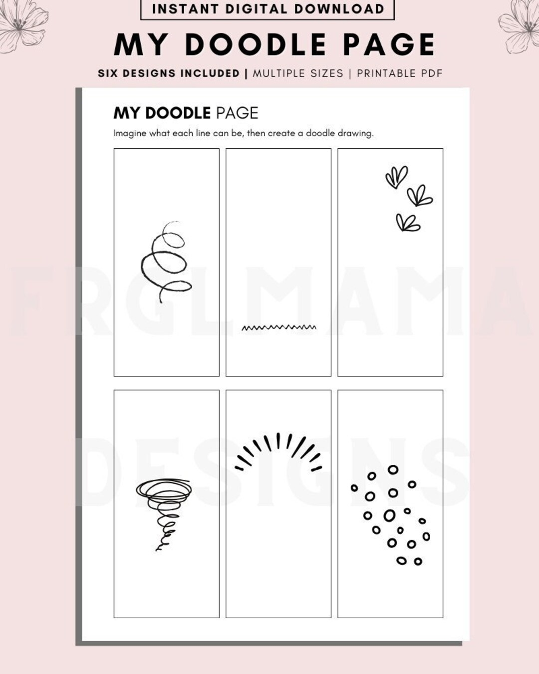 Doodle Challenge Printable Journal Pages For Kids Adults PDF Etsy Doodle Challenge Printable Journal Pages For Kids Adults PDF Etsy