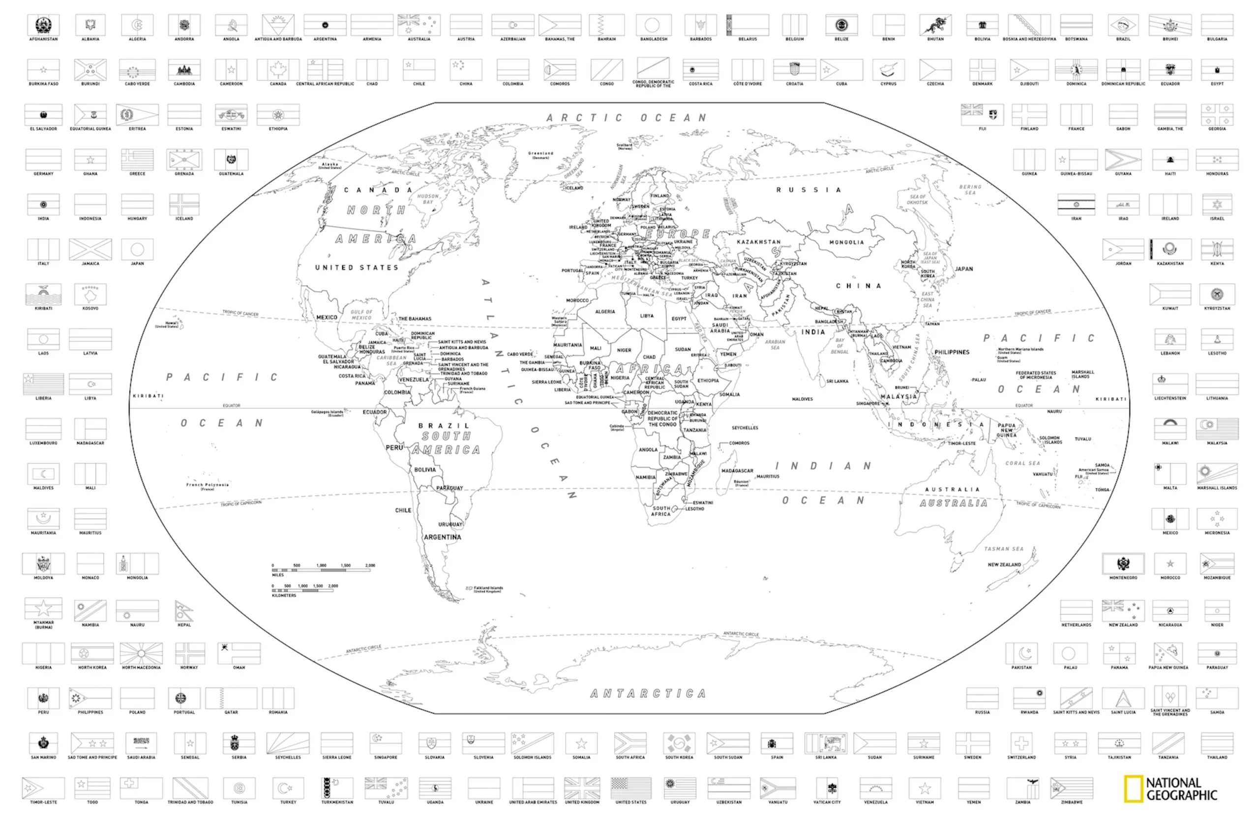 Coloring World Map Printable