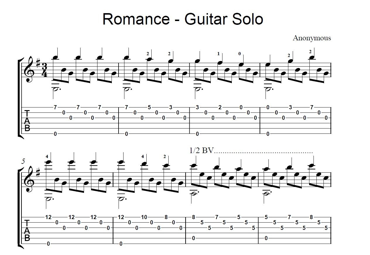 Free Printable Guitar Sheet Music