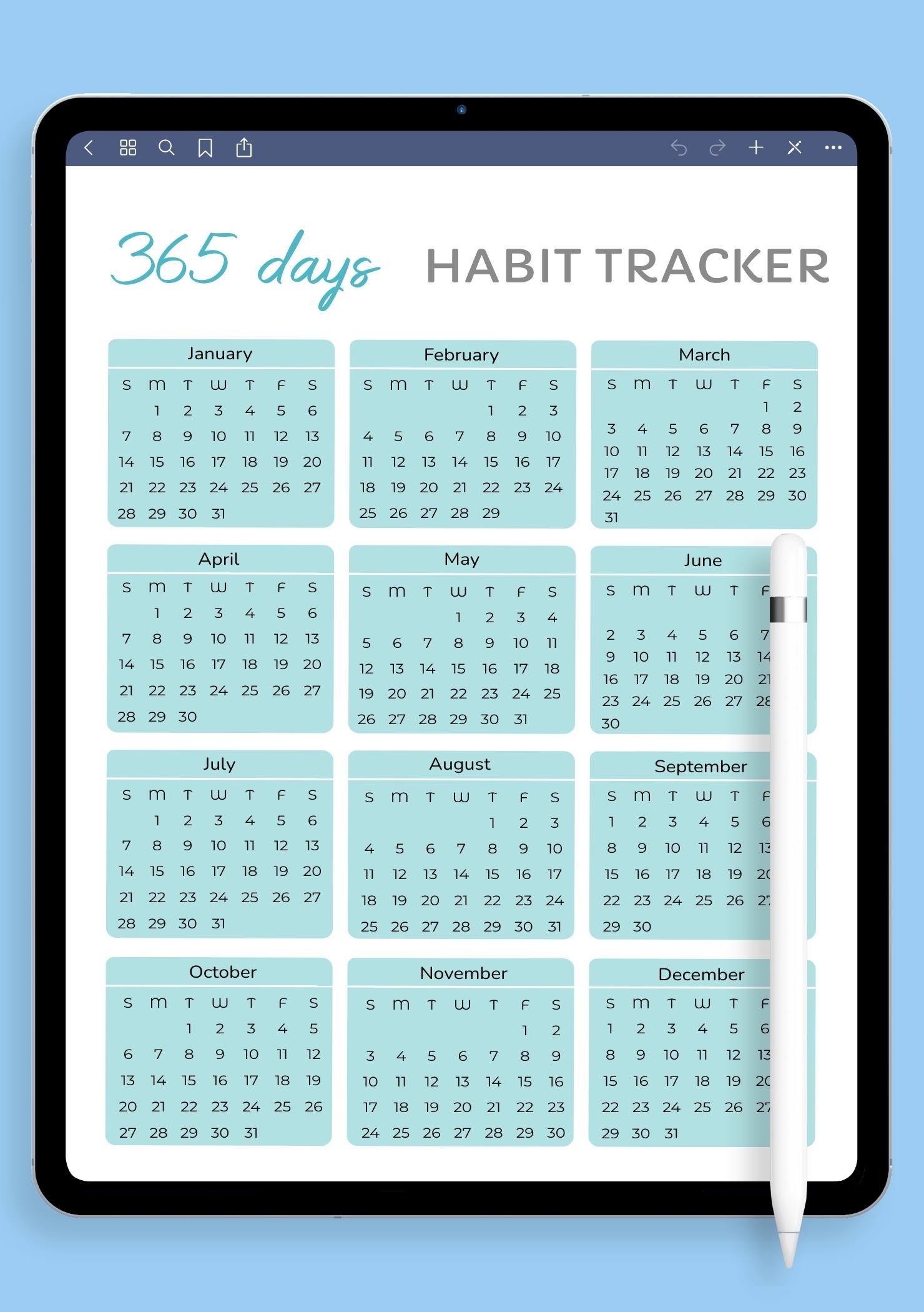 Free Printable 365 Day Calendar