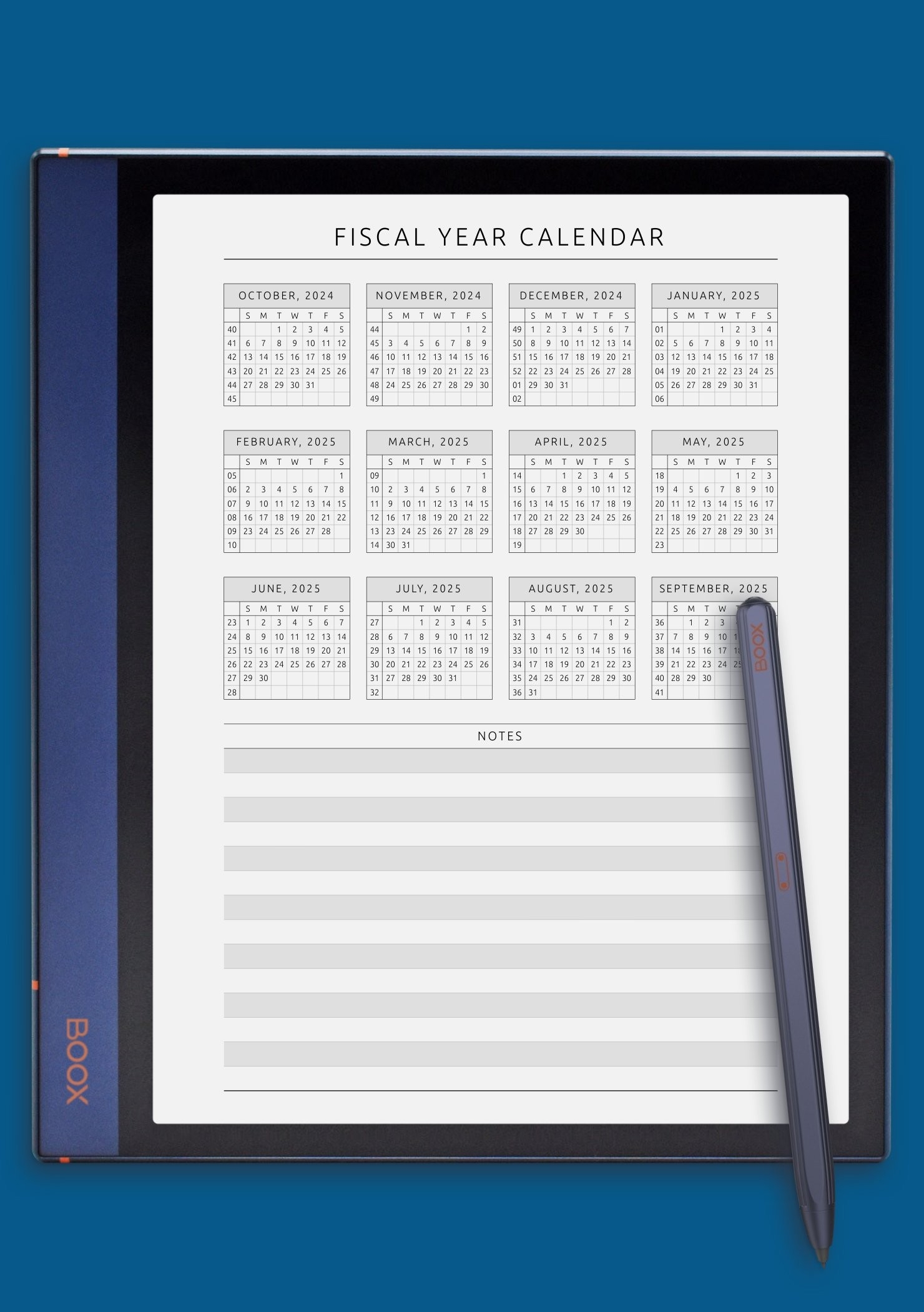 Financial Year Calendar 25 26 Printable