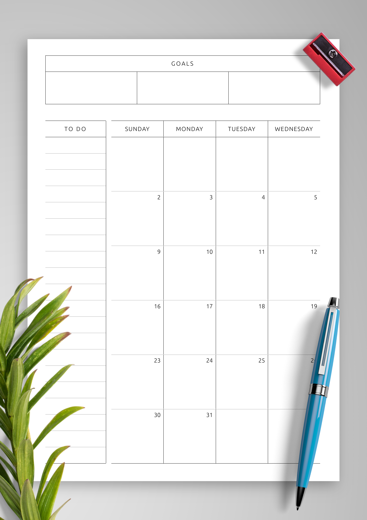 Calendar Notes Printable